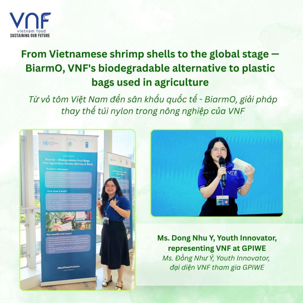Vietnam Food Joint Stock Company (VNF) brings its shrimp-shell-based biodegradable fruit-protection bag to the global innovation forum